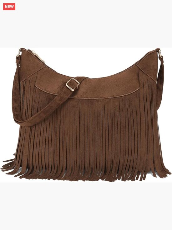 Handbags - Vintage Suede Hobo Bag Crossbody Shoulder Purse Tassel Boho